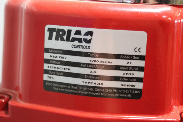 NEW TRIAC/AT CONTROLS 2" 3 WAY SS BALL VALVE WITH ACTUATOR ACTUATOR WE-1700