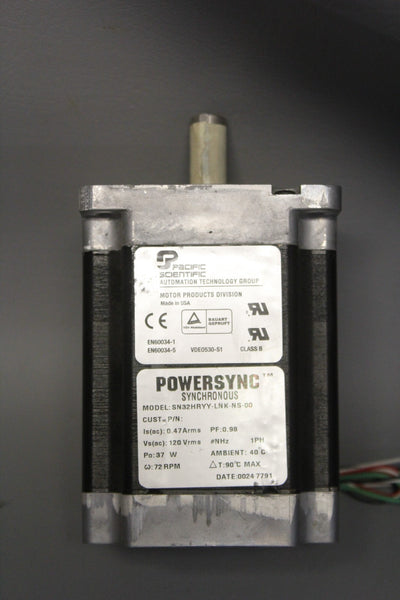 PACIFIC SCIENTIFIC POWER SYNC SYNCHRONOUS MOTOR SN32HRYY-LNK-NS-00