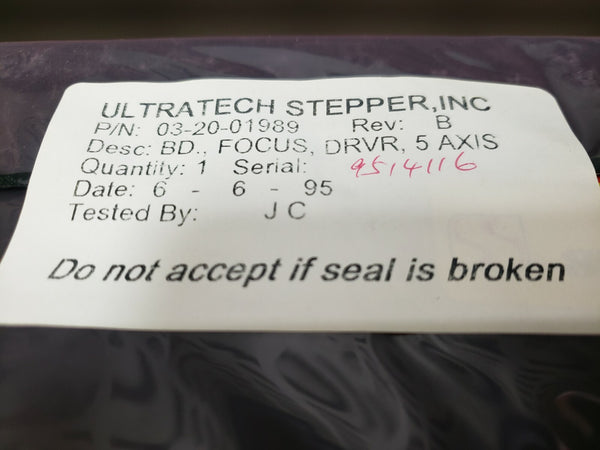 Ultratech Stepper WAS Driver 5 Axis Focus Driver Board 03-20-01989 Rev. B