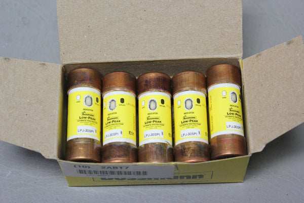 10 NEW EATON BUSSMANN LOW PEAK CLASS J TIME DELAY FUSES LPJ-30SPI