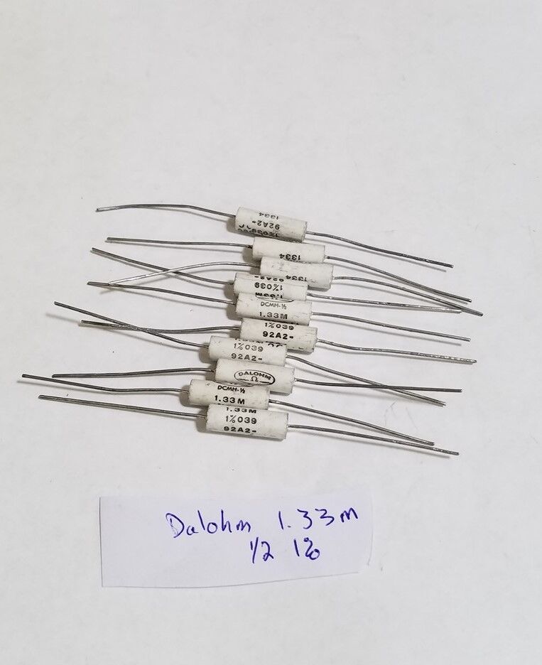 (10) VINTAGE DALOHM 1.33M OHM 1/2 1% RESISTORS