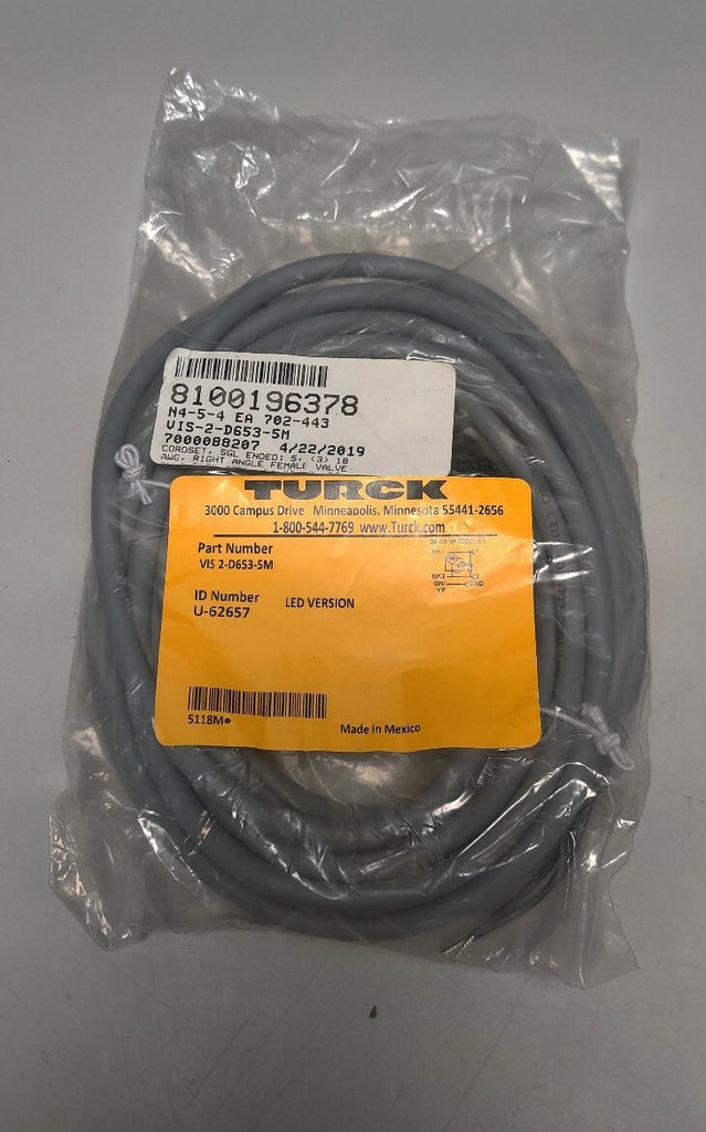 Turck vis 2-D653-5M 8100196378 Cordset NEW