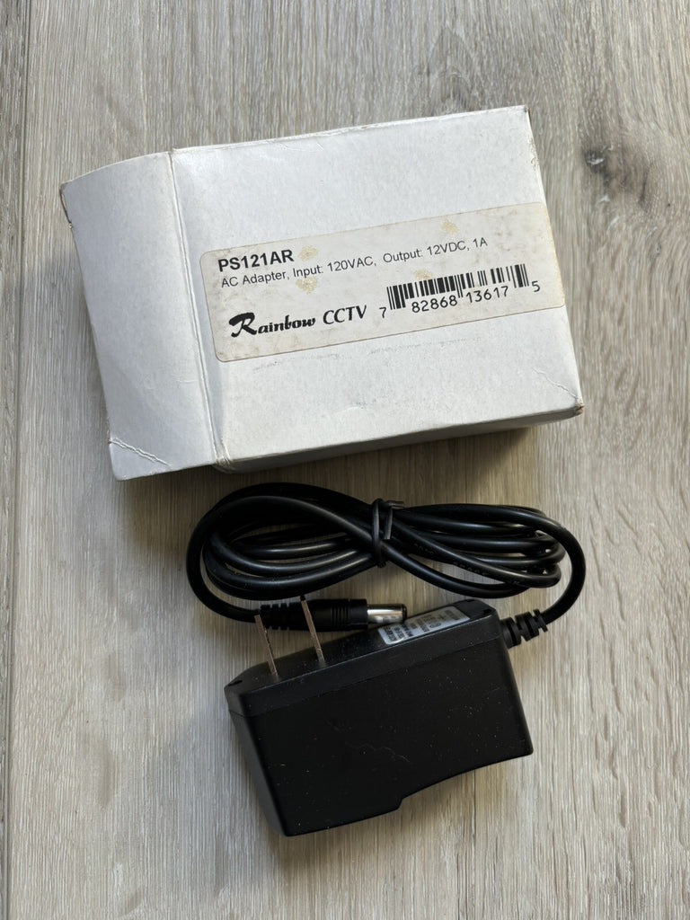 RAINBOW CCTV AC Adapter 120VAC INPUT, 12VDC OUTPUT, Charger Power Supply Cord