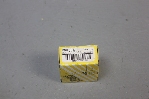1 BOX OF 10 NEW BUSSMANN BUSS FNQ-R-5 FUSES