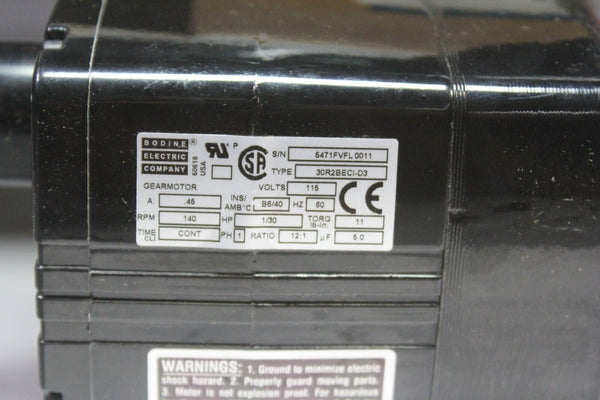 NEW BODINE GEARMOTOR 30R2BECI-D3