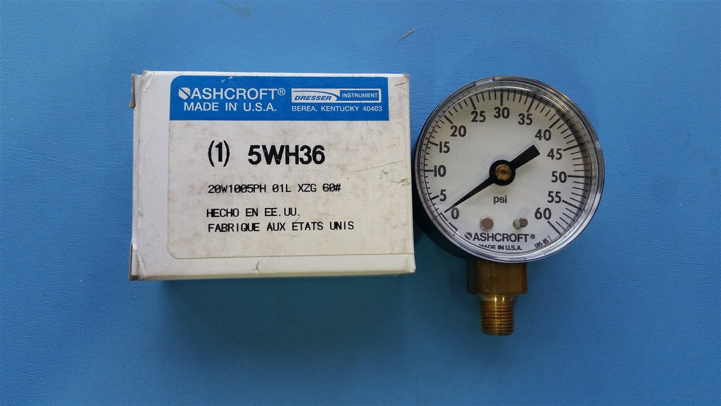 ASHCROFT 60PSI PRESSURE GAUGE 5WH36