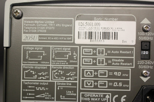 WATSON MARLOW PUMP MOTOR 205U