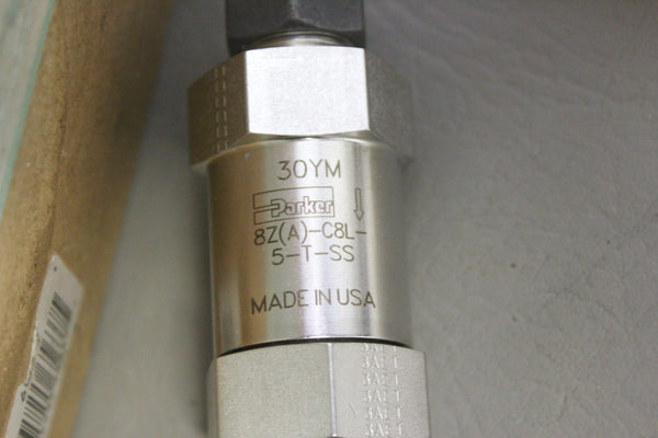 NEW UNUSED PARKER CHECK VALVE 8Z-C8L-5-T-SS