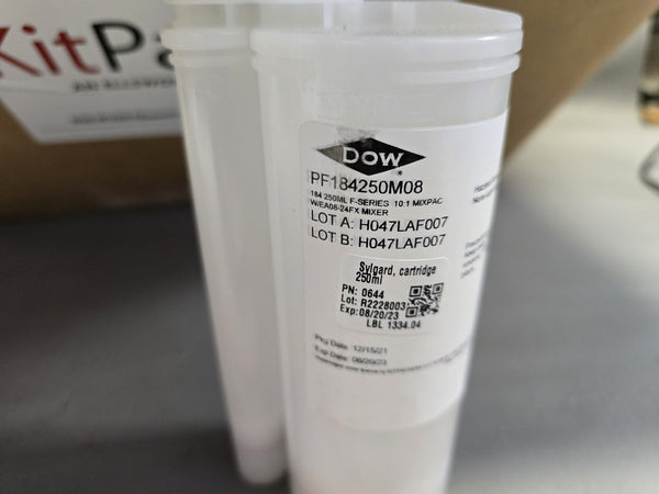 12 NEW DOW  184 250ML SILICONE ELASTOMER SYLGARD CARTRIDGES
