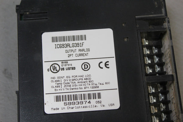 GE FANUC PLC MODULE P/N: IC693ALG391F