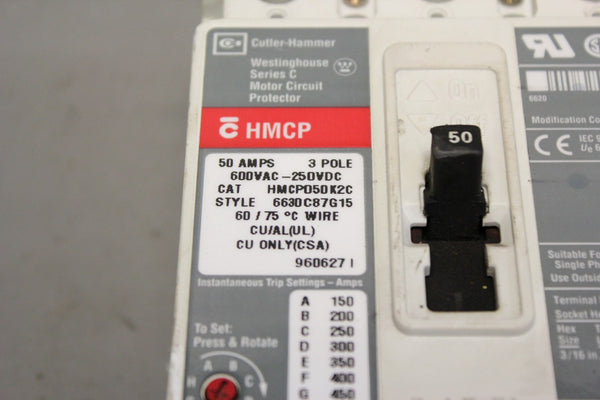 CUTLER-HAMMER WESTINGHOUSE CIRCUIT BREAKER HMCP050K2C