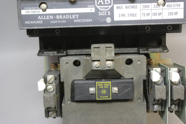 ALLEN BRADLEY SIZE 5 MOTOR STARTER  709-F0B103 K