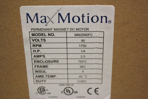 NEW MAX MOTION PERMANENT MAGNET DC MOTOR  MM2590FC 1/4HP  1750RPM