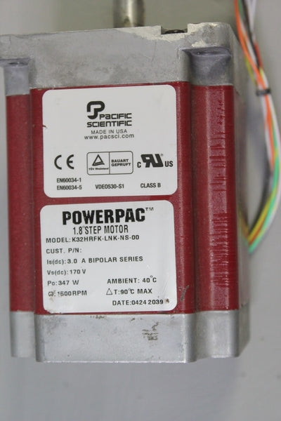 PACIFIC SCIENTIFIC  STEPPER MOTOR  P/N: K32HRFK-LNK-NS-00