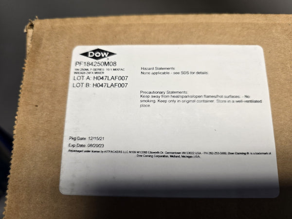 12 NEW DOW  184 250ML SILICONE ELASTOMER SYLGARD CARTRIDGES