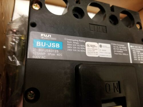 NEW FUJI BU-JSB3125 125A 600V 3 POLE CIRCUIT BREAKER