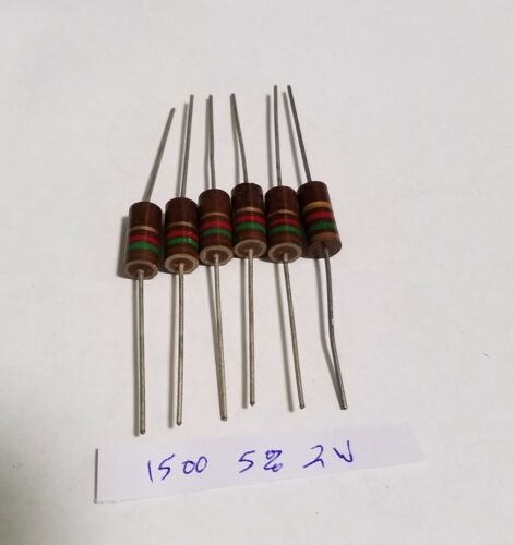 (6) VINTAGE 2W 5% 1500 OHM RESISTORS
