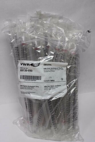 42 VWR 25mL Serological Pipets Pipet 25 in 2/10mL Polystyrene 89130-890