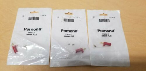 3 New Pomona Red Banana Plug Connectors 2945-2