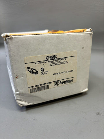 NEW Appleton ACP6034BC 60 Amp 600V 4 Pole 3 Wire Powertite Series