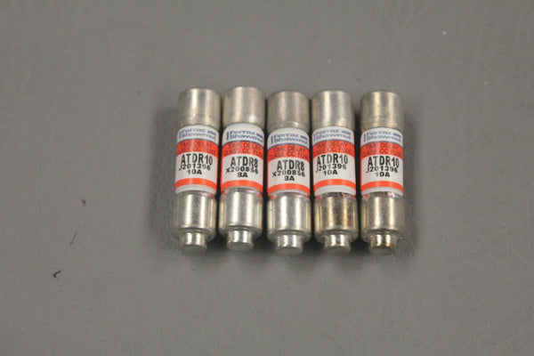 LOT OF 5 FERRAZ SHAWMUT TIME DELAY CLASS CC FUSE ATDR10 J201396 10A
