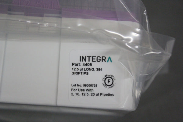 NEW BOX OF 384 NEW INTEGRA 12.5 uL LONG GRIPTIPS PIPETTE TIPS 4405