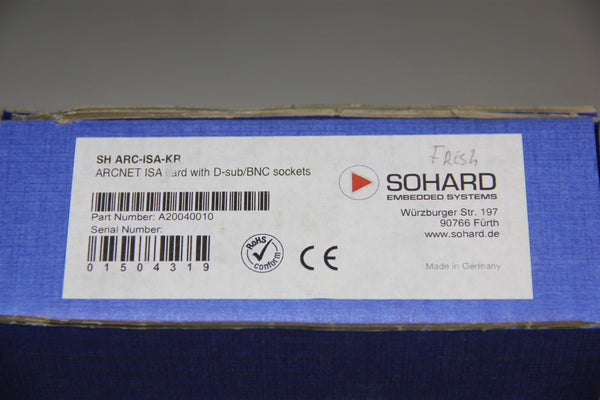 NEW SOHARD ARCNET ISA CARD SH ARC-ISA-KR A20040010 D-SUB BNC