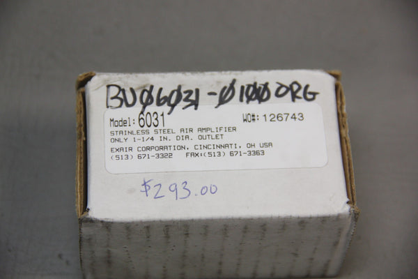 NEW EXAIR STAINLESS STEEL AIR AMPLIFIER 6031