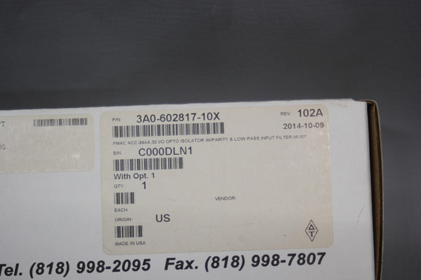 NEW DELTA TAU I/O OPTO ISOLATOR MODULE 3A0-602817-10X