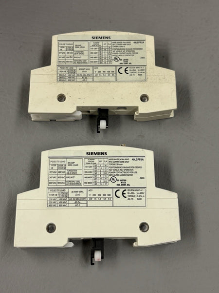 2 Siemens 49LCPP2A 2-Pole Class LC Light Contactor Power Pole