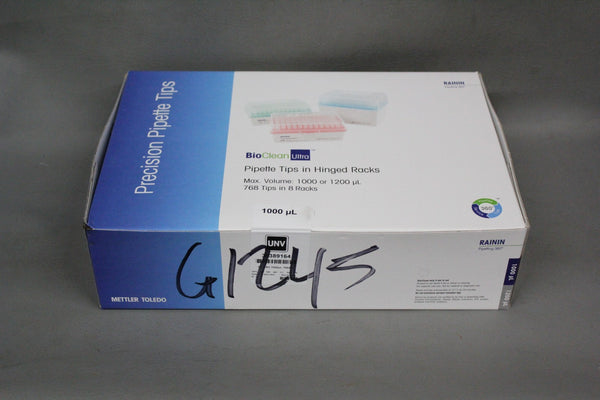 NEW BOX OF 768 RAININ BIOCLEAN PIPETTE TIPS IN HINGED RACKS 1000uL 30389164
