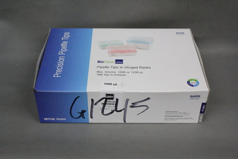 NEW BOX OF 768 RAININ BIOCLEAN PIPETTE TIPS IN HINGED RACKS 1000uL 30389164