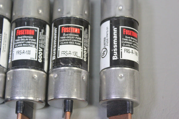 4 BUSSMAN FUSETRON DUAL ELEMENT TIME DELAY FUSE FUSES FRS-R-100