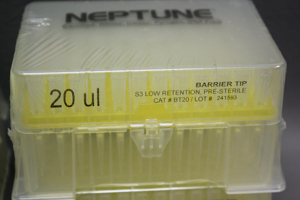 LOT OF 4 NEPTUNE BARRIER TIPS 20UL BT20 LOW RETENTION PRE-STERILE