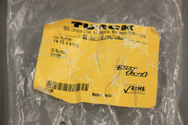 NEW TURCK FK FS 4.4/M12 PANEL MOUNTED RECEPTICLE 4 PIN M TO F