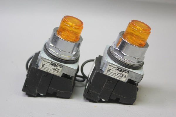 LOT 2 NEW SIEMENS 52PT6D9AB OIL TIGHT ILLUMINATED PUSHBUTTON LAMP LED AMBER