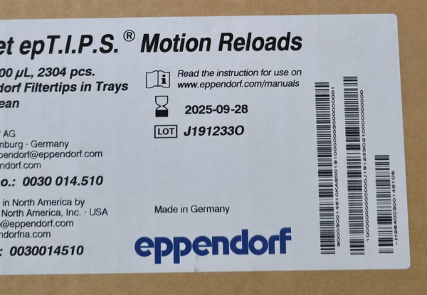 NEW EPPENDORF epTIPS MOTION RELOADS PIPETTE TIPS 0030014510 2304 PCS  1000uL