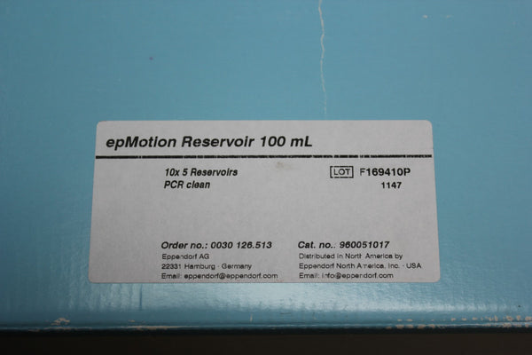 NEW BOX OF 50 EPPENDORF PCR CLEAN epMOTION RESERVOIR 100mL 960051017