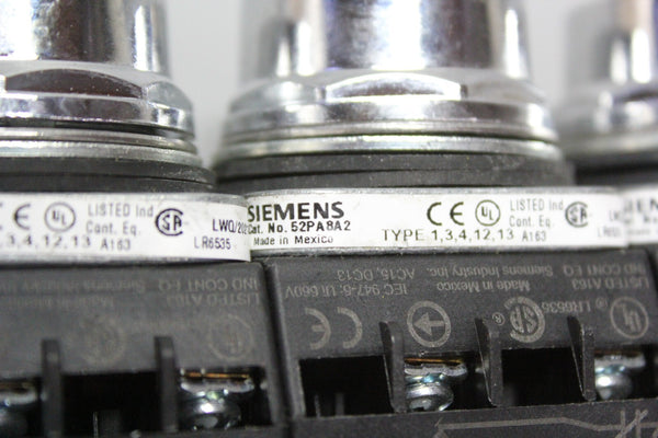 LOT OF 4 SIEMENS FLUSH PUSHBUTTONS 52PA8A2 W/52BAJ