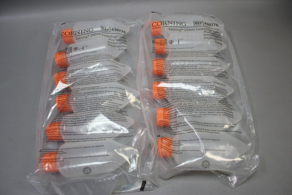 NEW CORNING 430776 250ML CENTRIFUGE TUBE PLUG SEAL CAP NON PYROGENIC 12 QTY