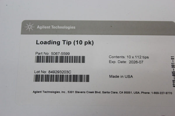 NEW BOX OF 10 PACKS (1120 TOTAL) AGILENT LOADING TIPS (10x112 TIPS) 5067-5599