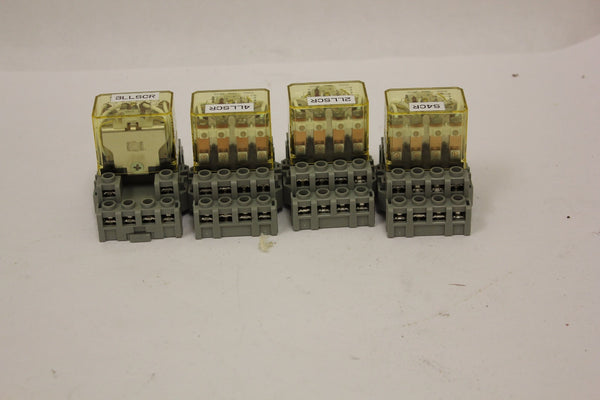 Lot 4 Idec SH4B-UL Relay Relays 120 VAC w/ Base