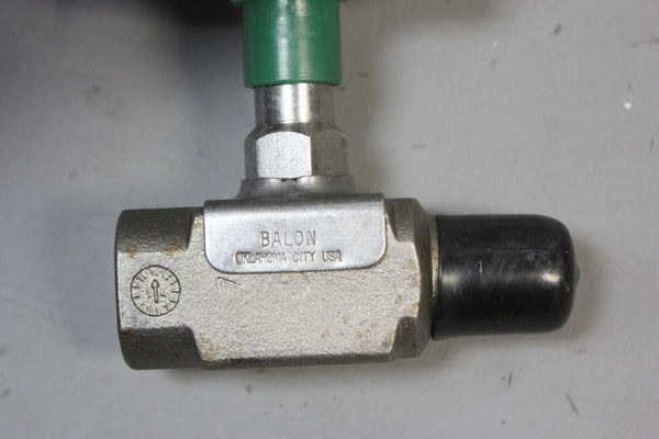 NEW BALON 1/2" 6000# W.P. STAINLESS STEEL NEEDLE VALVE N465-MF