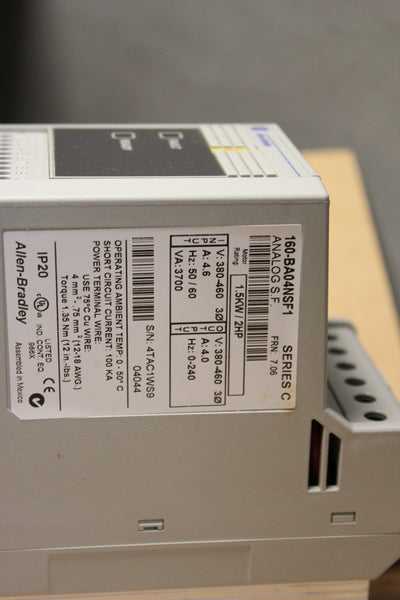 NEW ALLEN BRADLEY VARIABLE SPEED DRIVE  160-BA04NSF1 C