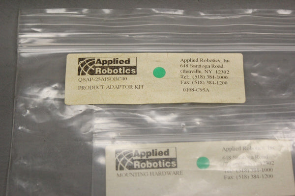 2 NEW APPLIED ROBOTICS PRODUCT ADAPTOR KIT QSAP-25AISOBC40 W/ MOUNTING HARDWARE