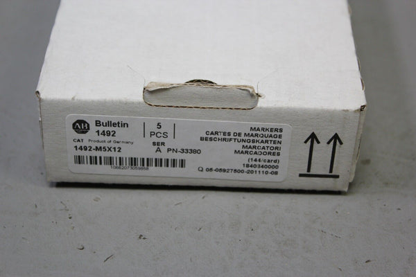 NEW BOX OF 5 ALLEN BRADLEY MARKERS 1492-M5X12 SER. A