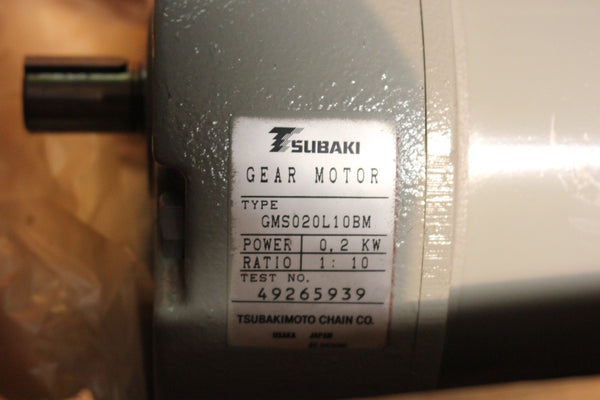 New TSUBAKI GEAR MOTOR/SPEED REDUCER W/ INDUCTION MOTOR & BRAKE  GMS020L10BM