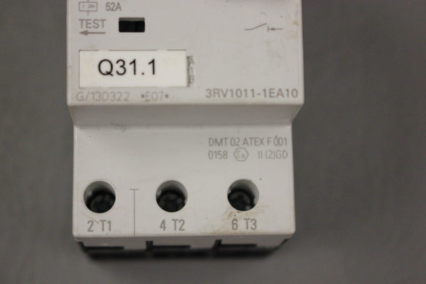SIEMENS 3RV1011-1EA10 MOTOR STARTER CIRCUIT BREAKER