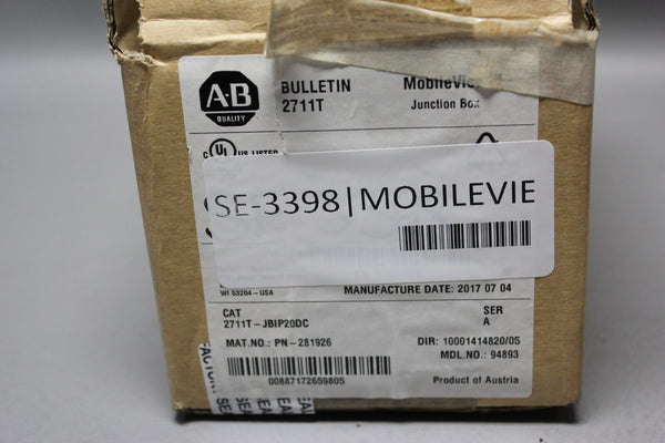 NEW ALLEN BRADLEY MOBILEVIEW JUNCTION BOX 2711T-JBIP20DC SER. A