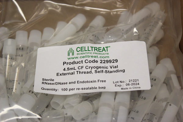 Lot of 100 NEW CELLTREAT CRYOGENIC VIALS 229929